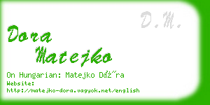 dora matejko business card